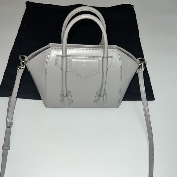 Authentic Mini Antigona Lock gray Leather Satchel - Picture 3 of 7